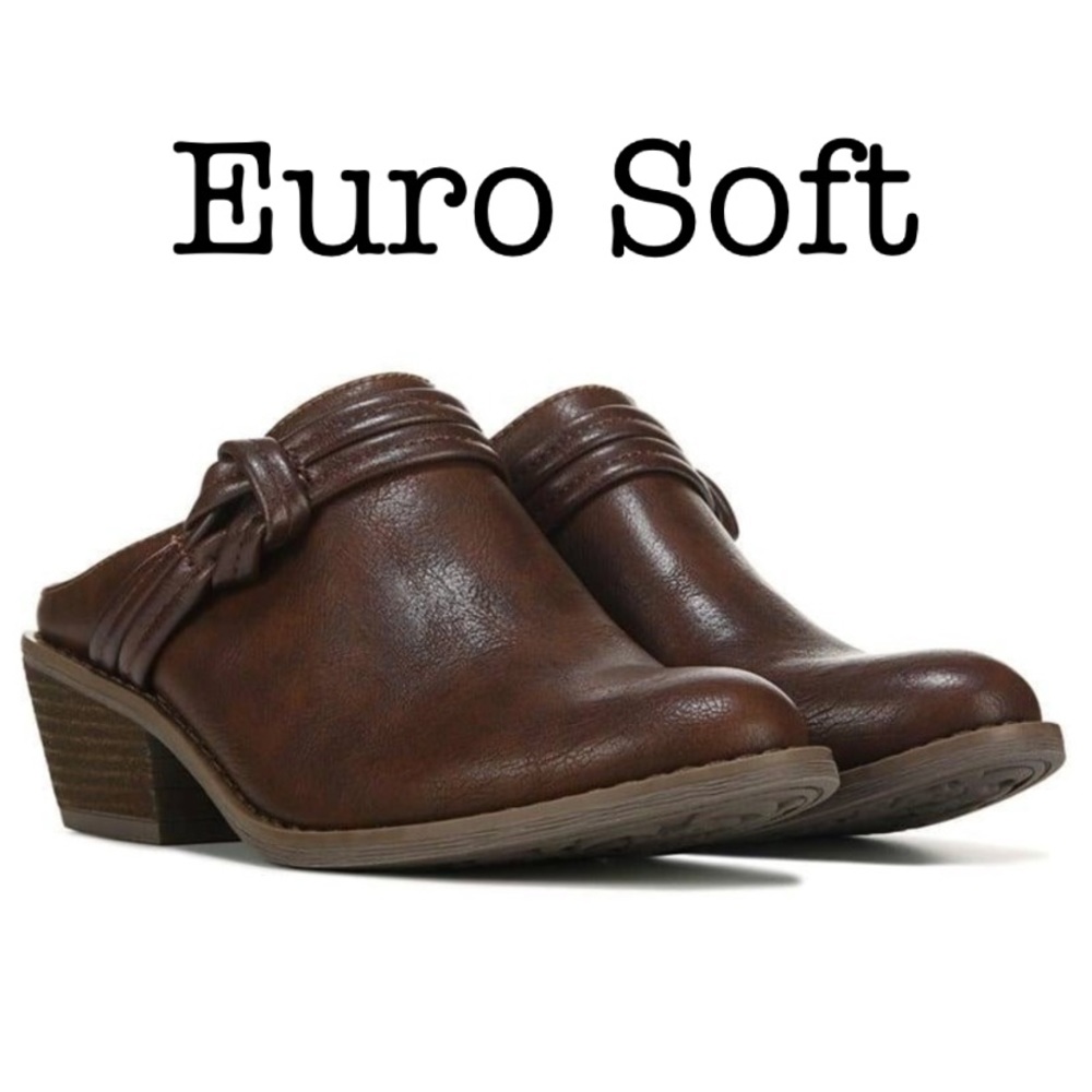 New Euro Soft Amelia Brown Heel Clog Size 8